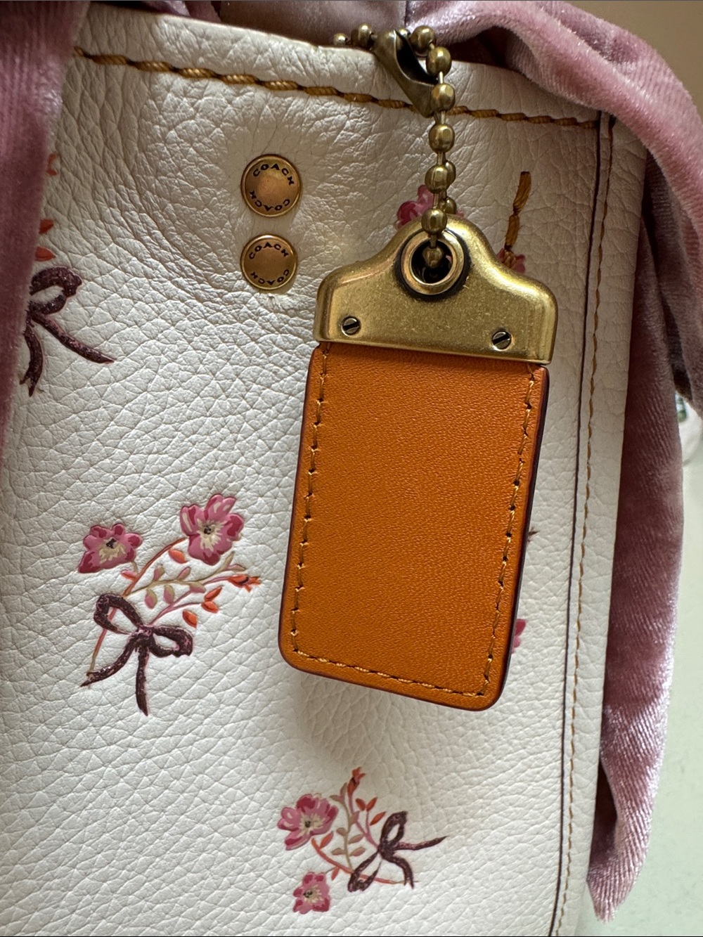 Coach floral leather satchel - Picture 3 of 12